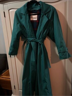 Vintage London Fog Teal Belted Trench Coat